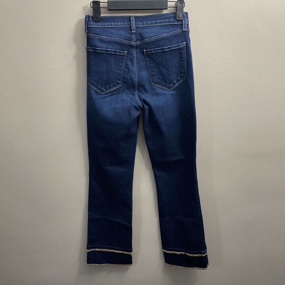L'agence Jada Carson Tiered Hem Straight Leg High Rise Dark Wash Jeans Size 25 - Picture 3 of 5